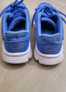 Blue Lace-Up Athletic Shoes