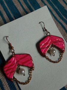 Pink Pearl Drop Earrings