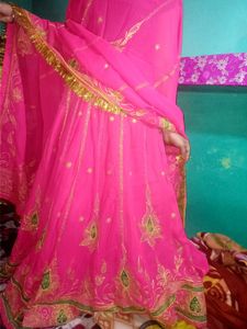 Pink Embroidered Bridal Lehenga