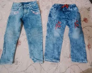 Cute Girls Denim Jeans Set