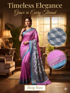 Elegant Pink Silk Saree without blouse