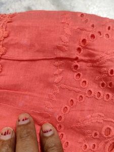 Orange Button-Up middi Skirt