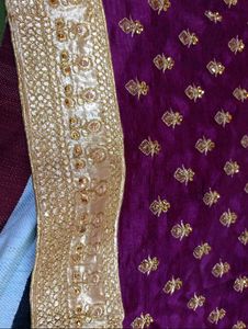 Elegant Maroon Embroidered Saree With Blouse