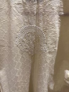 Butter Yellow Cotton Chikankari Kurta with Mukaish