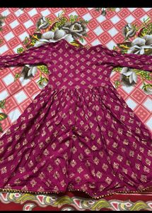 Printed Small Flare Kurti With  Grara