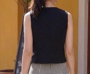 Set of 2 (Black Vest &amp; Gingham Skirt)