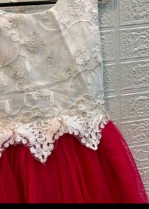 Girl's Party Dress - Red &amp; White