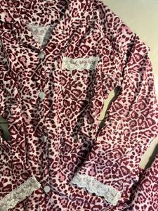 Pink leopard print lace loungewear co ord