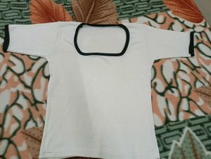 White T-Shirt with Black Trim