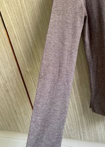Brown Women's Long Sleeve Henley Top