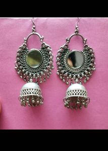 Silver Jhumka Earrings!!