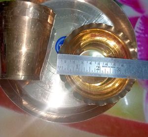 Brass Pooja Thali Set with cotton saree