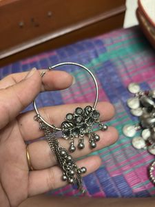 Oxidized Silver Nose Ring