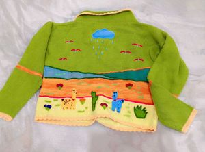 Vintage Embroidered Kids' Cardigan