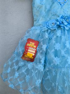 Beautiful Sky-blue Baby Girl Frock 💙