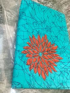 Beautiful Teal Saree with Floral Print