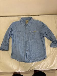 Boxy Rare True Religion Blue Chambray Shirt