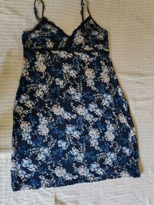 Floral Print Nightgown with Lace Trim