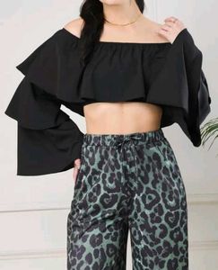 Chic Off-Shoulder Ruffle Crop Top
