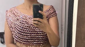 Girlish Partwear Ready To Wear Wine Saree