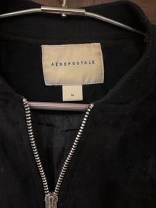 Black Suede Bomber Jacket