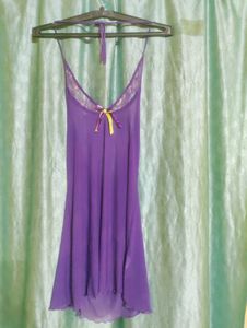 Purple Halter Neck Nightdress
