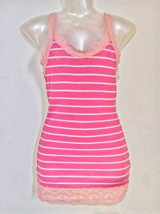 🔥 MEGA SALE🔥Pink &amp; White Lace Trim Camis