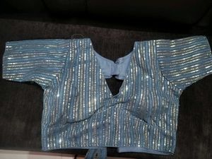 Grey Sequin Embellished Blouse