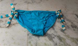 Blue Bikini Bottom with Tie Sides