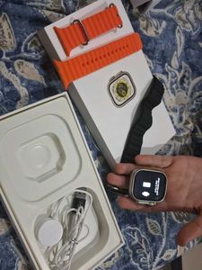Smart Watch with Orange & Black Bands