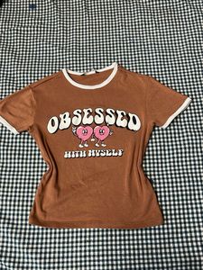 Cute Brown "Obsessed With Myself" T-Shirt