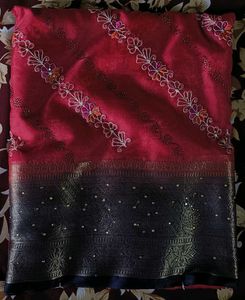 Rani colour saree