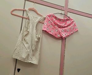 Pajama Set with Panda Print