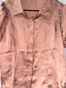 Chic Satin Puff Sleeve Top size-S