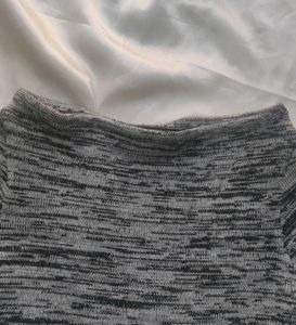 Gray Marled Knit Sweater