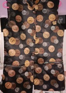 Waistcoat in Unique Coin Print Nehru Jacke
