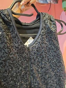 Sparkly Black Sleeveless Top