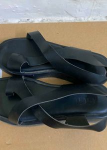 Black Strappy Flat Sandals