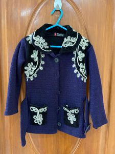 Beautiful Purple Embroidered Cardigan