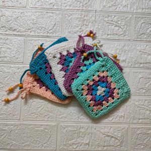 Handmade Granny Square Potli Bag