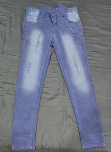 Light Wash Distressed Denim Jeans