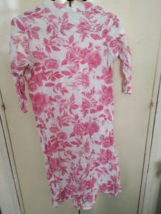 Pink Floral Print Kurta