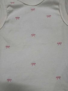 White Ribbed Tank Top with Bows
