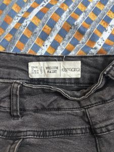 Grey Denim Mini Skirt
