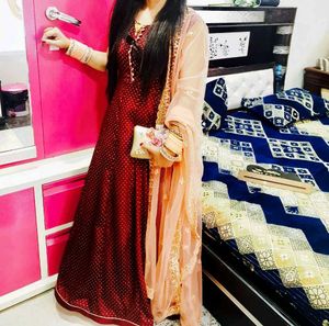 anarkali kurta set with cancan