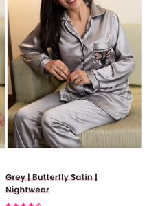Satin Pajama Set - Blue