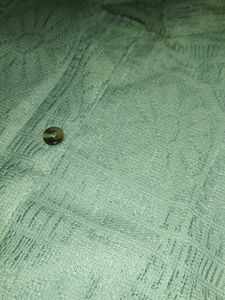 Light Blue Textured Button-Up Top