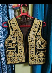 zari Mirror Work Vest