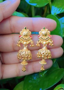 Gold Plated Traditional Jhumka Earrings For Women