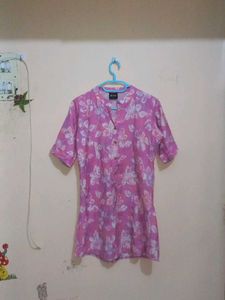 Pink Floral Print Top